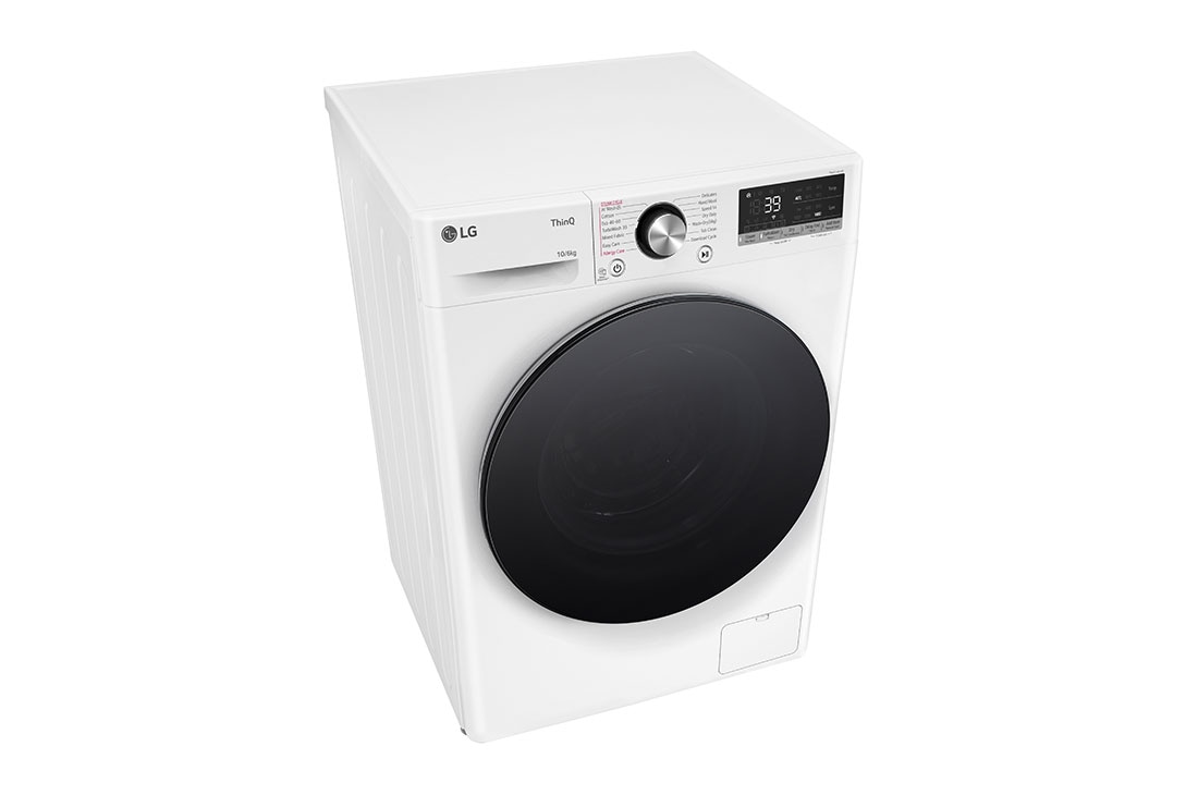 LG 10 kg / 6 kg Kombinert vaskemaskin/tørketrommel(Hvit) - Steam, Energiklasse A/D, TurboWash™360, AI DD™, Smart Diagnosis™ med Wi-Fi, Right open View, CV94V7S2WN, thumbnail 11