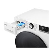 LG 10 kg / 6 kg Kombinert vaskemaskin/tørketrommel(Hvit) - Steam, Energiklasse A/D, TurboWash™360, AI DD™, Smart Diagnosis™ med Wi-Fi, Detail View, CV94V7S2WN, thumbnail 5