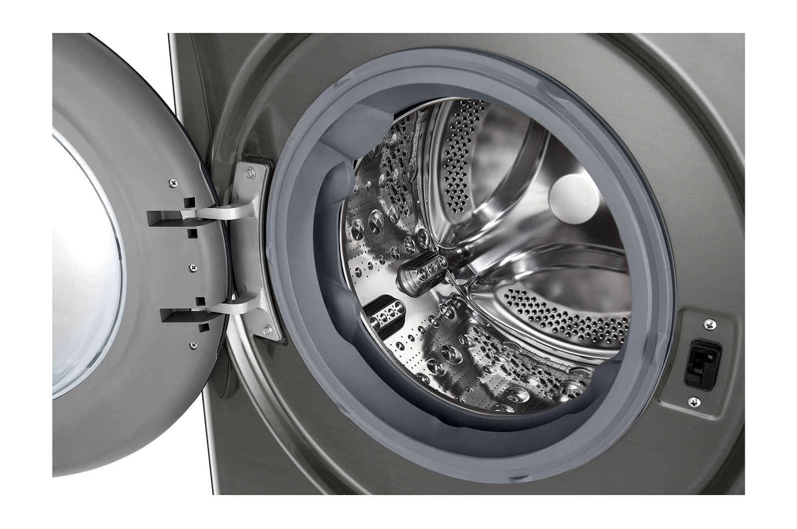 LG 10 kg / 6 kg Kombinert vaskemaskin/tørketrommel(Platinum Silver) - Steam, Energiklasse A/D, TurboWash™360, AI DD™, Smart Diagnosis™ med Wi-Fi, Drum View, CV94V7S2QN, thumbnail 3