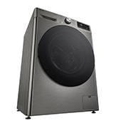 LG 10 kg / 6 kg Kombinert vaskemaskin/tørketrommel(Platinum Silver) - Steam, Energiklasse A/D, TurboWash™360, AI DD™, Smart Diagnosis™ med Wi-Fi, Left Low Perspective, CV94V7S2QN, thumbnail 10