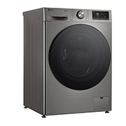 LG 10 kg / 6 kg Kombinert vaskemaskin/tørketrommel(Platinum Silver) - Steam, Energiklasse A/D, TurboWash™360, AI DD™, Smart Diagnosis™ med Wi-Fi, Left view, CV94V7S2QN, thumbnail 11