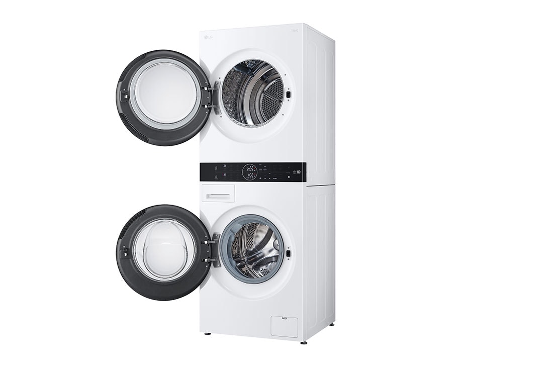 LG 12 kg / 10 kg WashTower(Vit) - Energiklass A/C, Steam, TurboWash™360, AI DD™, Dual Inverter Heatpump™, RightPerspective, WT1210WWF, thumbnail 15
