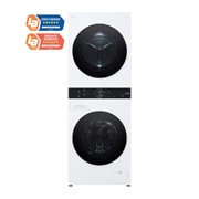 LG 12 kg / 10 kg WashTower(Vit) - Energiklass A/C, Steam, TurboWash™360, AI DD™, Dual Inverter Heatpump™, Front, WT1210WWF, thumbnail 1