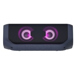 Frontvisning av LG XBOOM Go med grønt lys.2