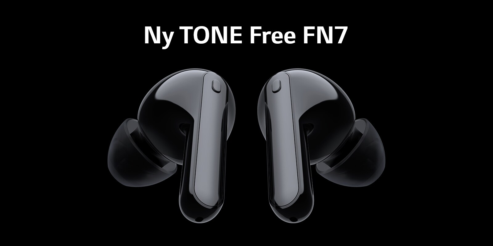 To ørepropper flyter i den svarte bakgrunnen.