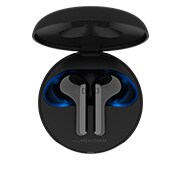 LG HBS-FN7, En visning av holder ovenfra åpnet opp med stemningsbelysning på UVnano-sertifiseringslogoene, HBS-FN7, thumbnail 2