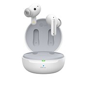 LG TONE Free FP8W, Sett forfra av en åpen holder og ørepropper som flyter., TONE-FP8W, thumbnail 2