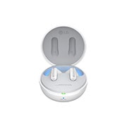 LG TONE Free FP9W, Sett forfra av en åpen holder og ørepropper som flyter., TONE-FP9W, thumbnail 2