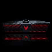 LG UltraGear gaming-høyttaler, Visning av GP9 forfra og litt ovenfra, i mørket, med svart bakgrunn, GP9, thumbnail 2