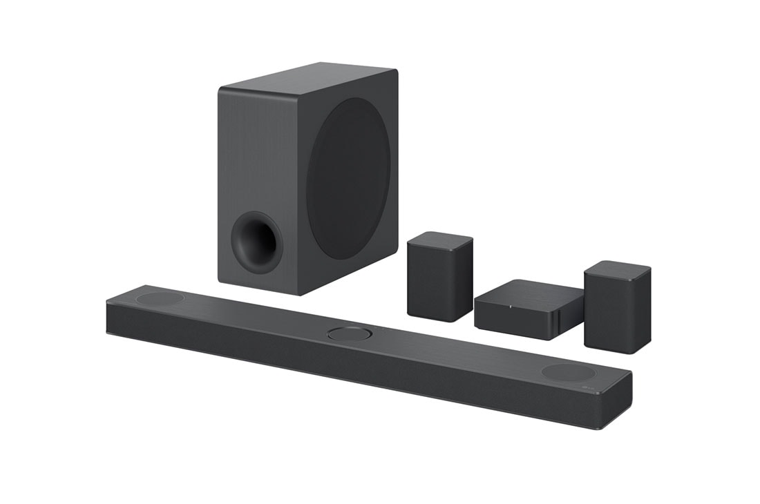LG Soundbar S80QR, Diagonal visning av lydplanke, subwoofer og bakhøyttaler, S80QR, thumbnail 2