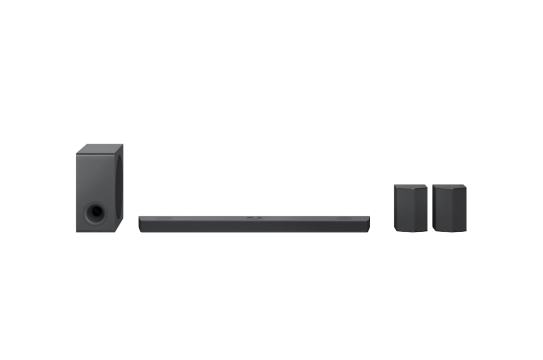 LG Soundbar S95QR, visning foran med subwoofer, S95QR