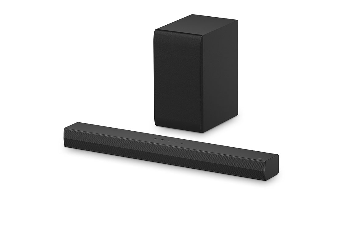 LG Soundbar NS40T, Vinklet visning av LG Soundbar NS40T og subwoofer, NS40T, thumbnail 2