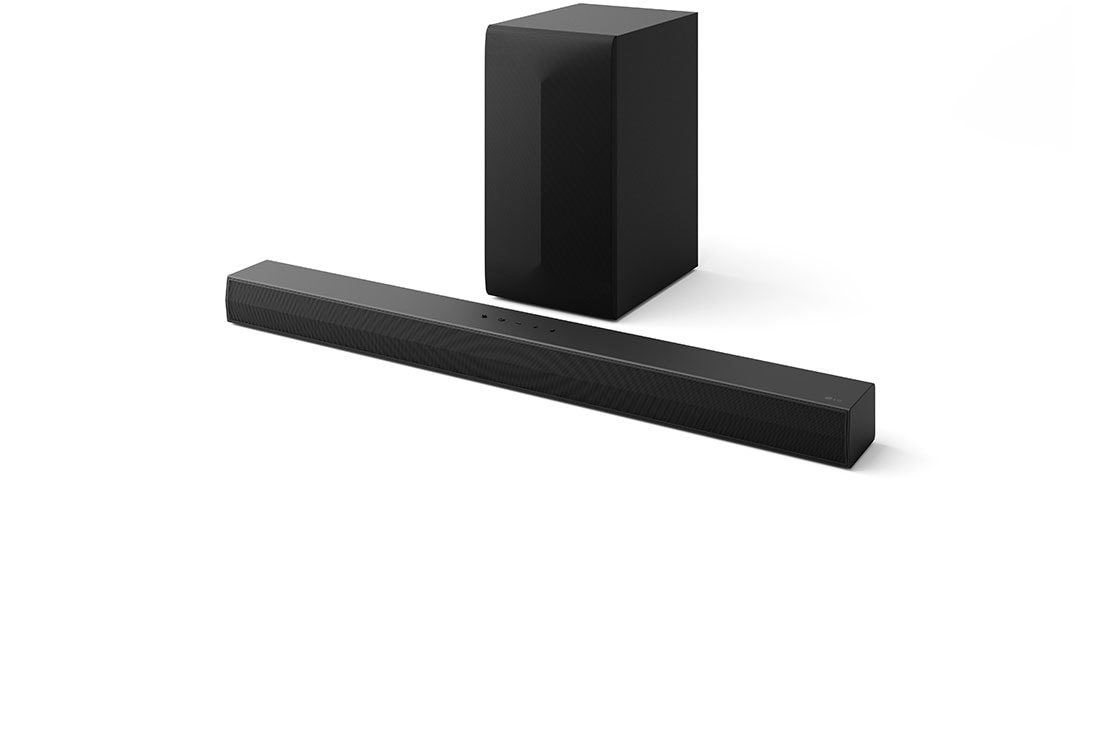 LG Soundbar for TV 3.1-kanal S60T, Vinklet visning av LG Soundbar S60T og subwoofer, NS60T, thumbnail 2