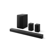 LG Soundbar for TV 4.1-kanals NS40TR, Vinklet visning av LG Soundbar S40TR, subwoofer og bakhøyttalere, NS40TR, thumbnail 2