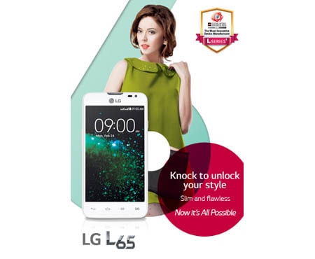 LG Nye LG L65 skaper balanse mellom jobb og fritid, da den er like elegant som profesjonell. Den moteriktige designen er blitt enda slankere uten at det går på bekostning av intelligensen. På innsiden av denne tynne og lette ledsageren finner du den vanedannende, morsomme og praktiske Knock Code., LG L65 D280