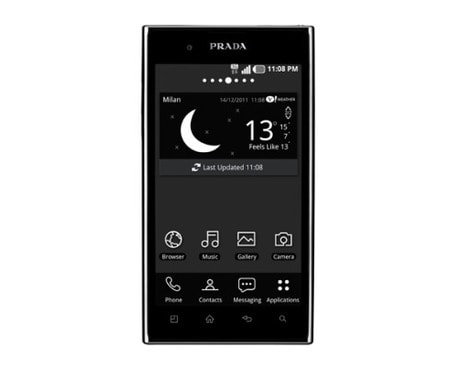 LG OMAP 4430 1GHz Dual Core, 4.3'' WVGA-skjem, Android 2.3, 8MP Kamera, DLNA, WiFi-Direct, PRADA phone by LG 3.0 P940