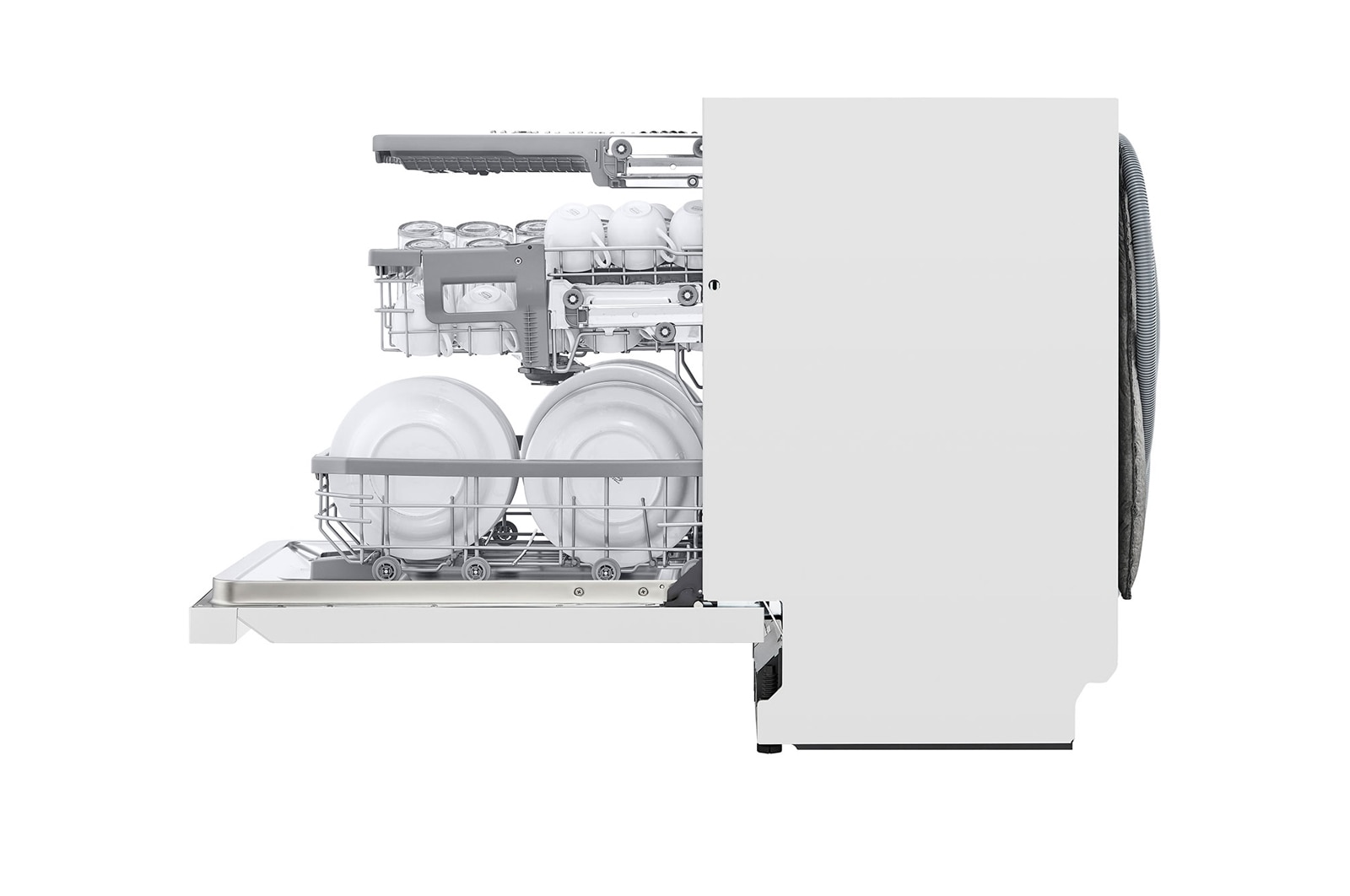 LG QuadWash™ Oppvaskmaskin (Hvit), Energiklasse D, Auto Open Dry