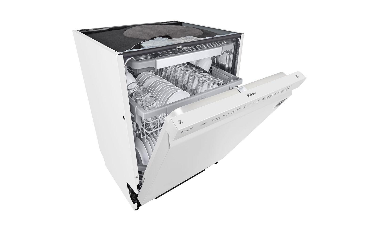LG QuadWash™ Oppvaskmaskin (Hvit), Energiklasse D, Auto Open Dry