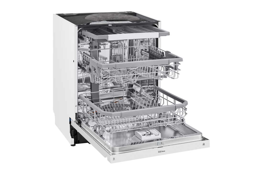 LG QuadWash™ Oppvaskmaskin (Hvit), Energiklasse D, Auto Open Dry-funksjon og Smart Diagnosis™ med Wi-Fi, DU325FW, thumbnail 4