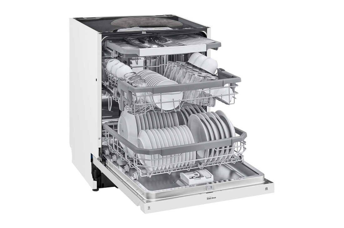 LG QuadWash™ Oppvaskmaskin (Hvit), Energiklasse D, Auto Open Dry-funksjon og Smart Diagnosis™ med Wi-Fi, DU325FW, thumbnail 5