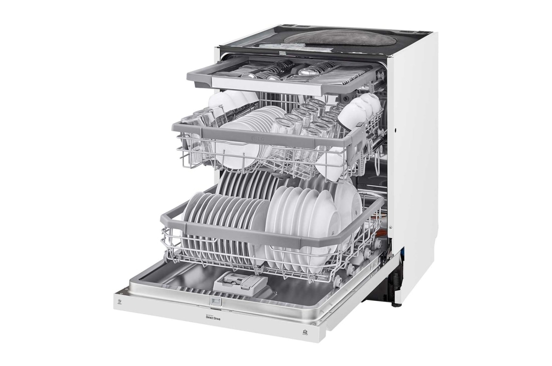 LG QuadWash™ Oppvaskmaskin (Hvit), Energiklasse D, Auto Open Dry-funksjon og Smart Diagnosis™ med Wi-Fi, DU325FW, thumbnail 7