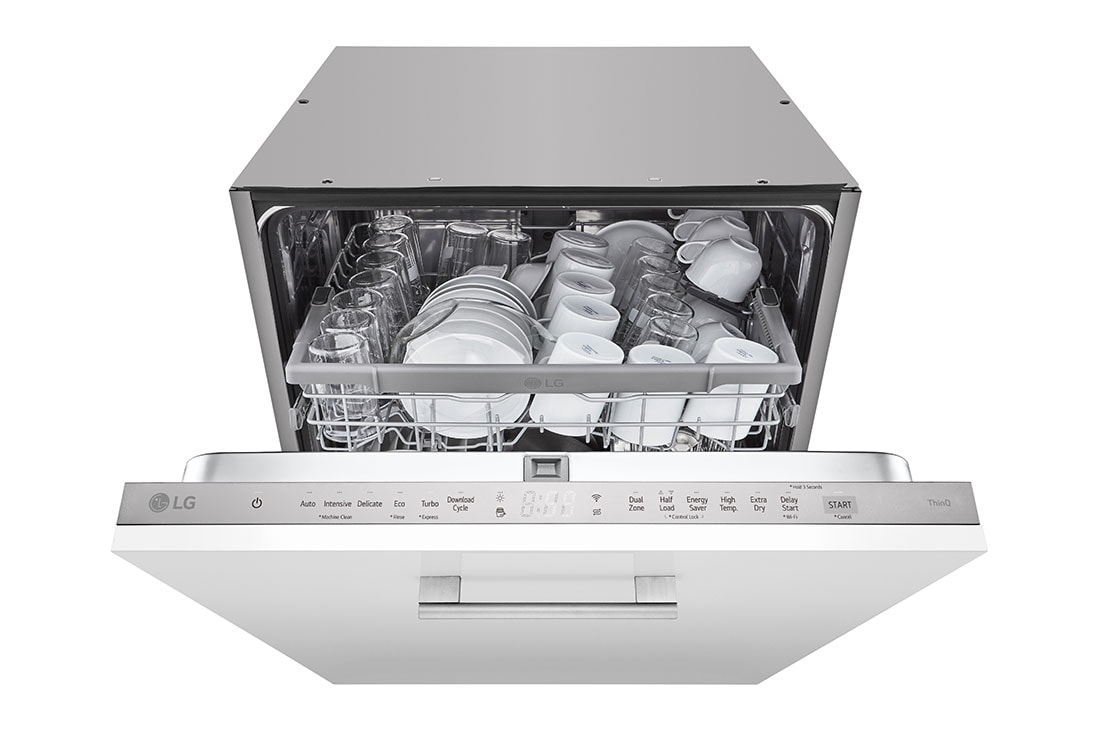 LG QuadWash™ Oppvaskmaskin (for innebygd), Energiklasse D og Smart Diagnosis™ med Wi-Fi, Fremre halvdør åpen med kar, DB242TX, thumbnail 4
