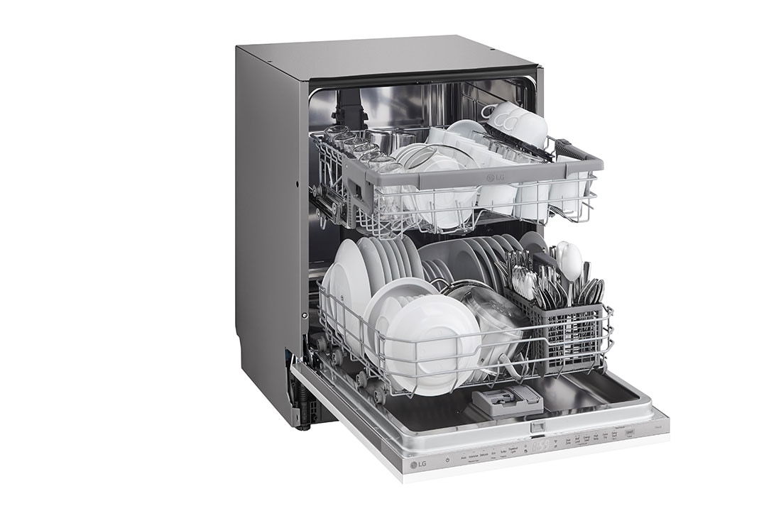 LG QuadWash™ Oppvaskmaskin (for innebygd), Energiklasse D og Smart Diagnosis™ med Wi-Fi, Venstre sidedør åpen med kar, DB242TX, thumbnail 6