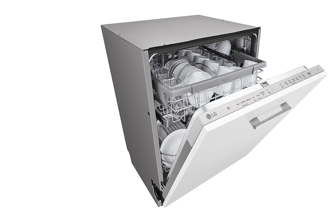 LG QuadWash™ Oppvaskmaskin (for innebygd), Energiklasse D og Smart Diagnosis™ med Wi-Fi, Halvdør på venstre side åpen med kar, DB242TX, thumbnail 7