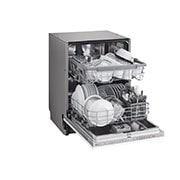 LG QuadWash™ Oppvaskmaskin (for innebygd), Energiklasse D og Smart Diagnosis™ med Wi-Fi, Venstre sidedør åpen med kar, DB242TX, thumbnail 6