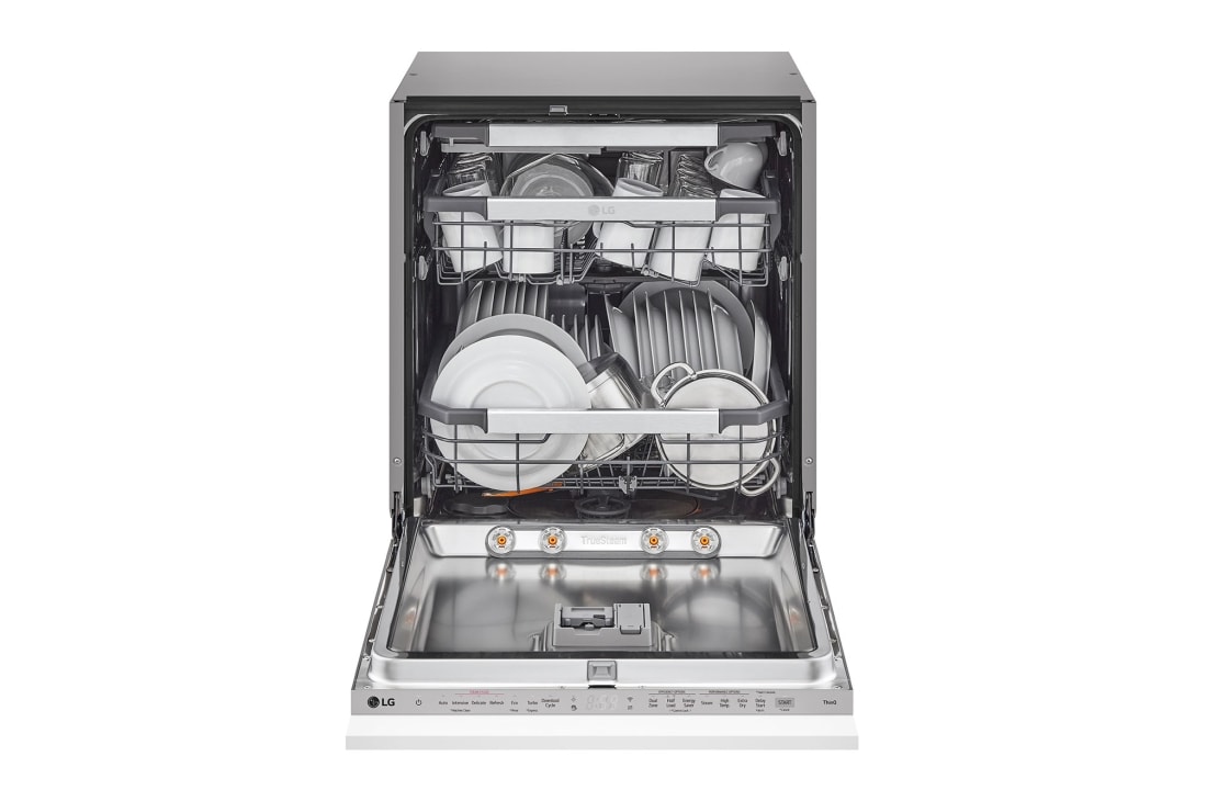 LG QuadWash™ Steam-oppvaskmaskin (for innebygd), Energiklasse A, Auto Open Dry-funksjon og Smart Diagnosis™ med Wi-Fi, Front Open with dishes, DB475TXS, thumbnail 3