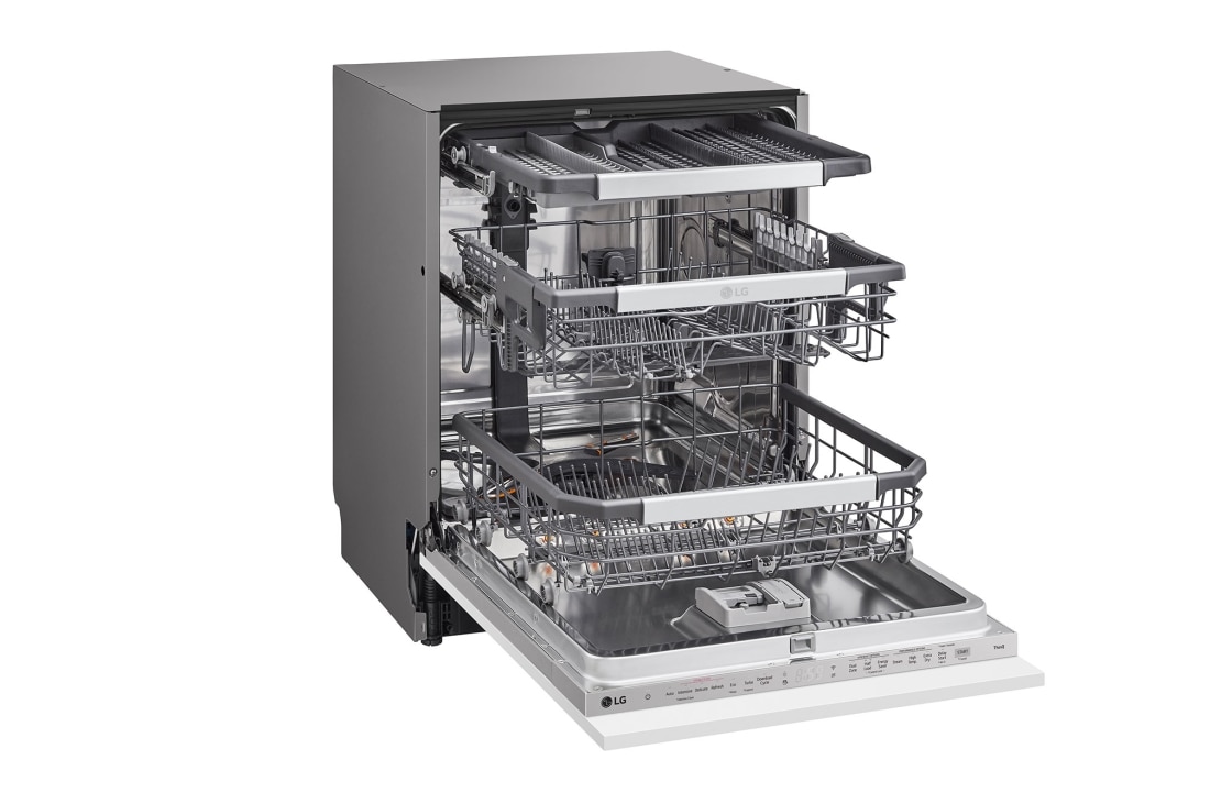 LG QuadWash™ Steam-oppvaskmaskin (for innebygd), Energiklasse A, Auto Open Dry-funksjon og Smart Diagnosis™ med Wi-Fi, Left Side Open without dishes, DB475TXS, thumbnail 6