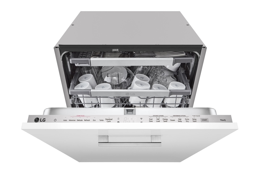 LG QuadWash™ Steam-oppvaskmaskin (for innebygd), Energiklasse A, Auto Open Dry-funksjon og Smart Diagnosis™ med Wi-Fi, Front Top Open, DB475TXS, thumbnail 14