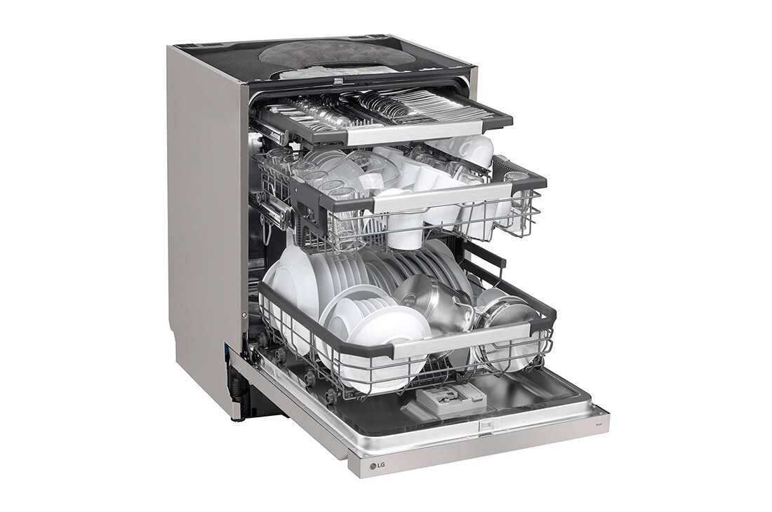 LG 14 kuverter QuadWash™ integrert oppvaskmaskin Energiklasse A-10 %, Åpen visning fra venstre side av DU386FV, DU386FV, thumbnail 5