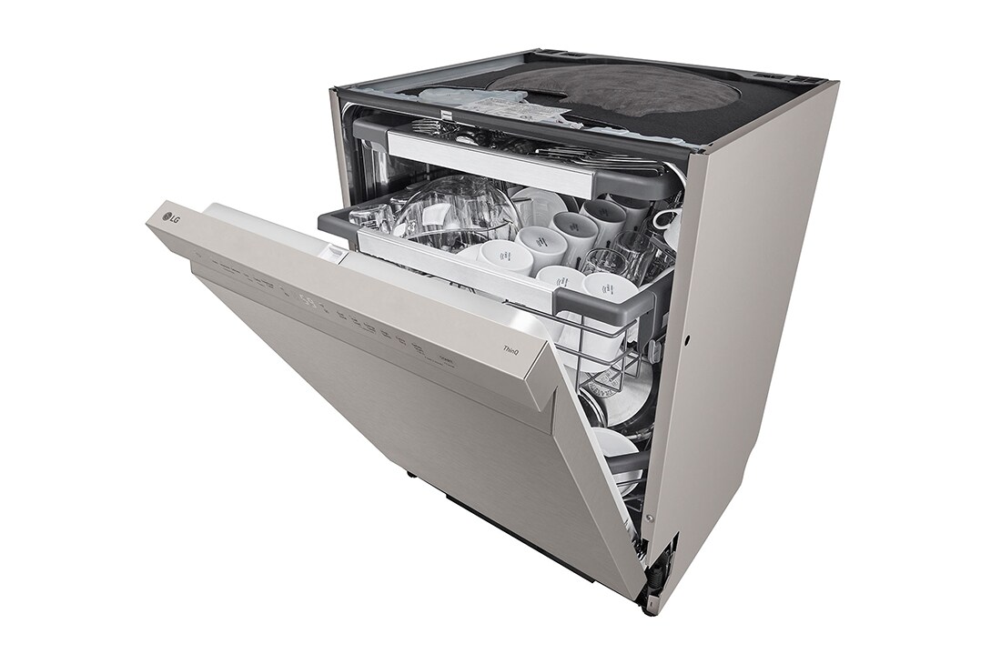 LG 14 kuverter QuadWash™ integrert oppvaskmaskin Energiklasse A-10 %, Åpen visning fra siden av DU386FV – nederste kurv, DU386FV, thumbnail 9