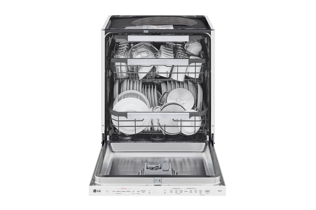 LG 14 kuverter QuadWash™ oppvaskmaskin med TrueSteam™ Energiklasse A-10 %, Front open view of SDU587HH, SDU587HH, thumbnail 2