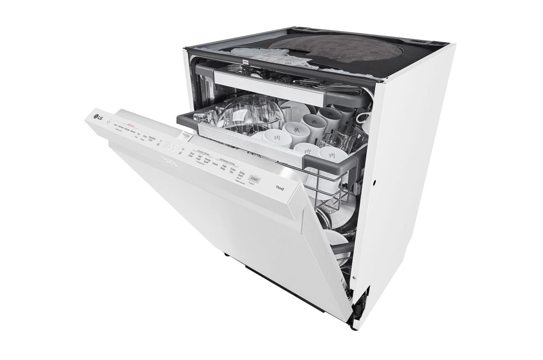 LG 14 kuverter QuadWash™ oppvaskmaskin med TrueSteam™ Energiklasse A-10 %, Side open view of SDU587HH - lower rack, SDU587HH, thumbnail 9