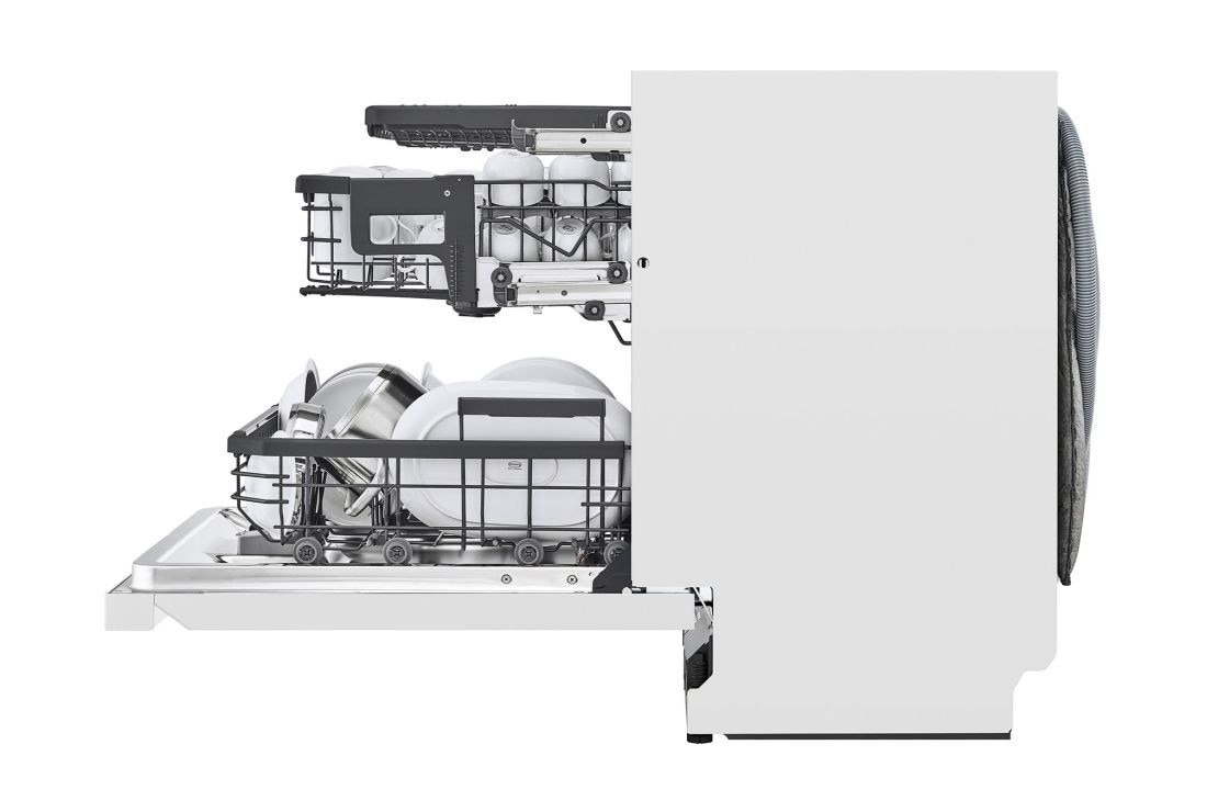 LG 14 kuverter QuadWash™ oppvaskmaskin med TrueSteam™ Energiklasse A-10 %, Right side open view of SDU587HH, SDU587HH, thumbnail 12