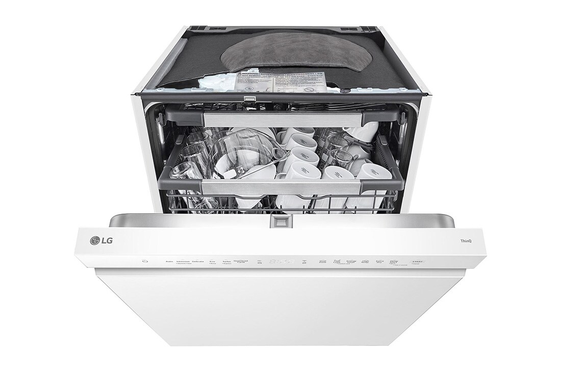 LG 14 kuverter QuadWash™ integrert oppvaskmaskin Energiklasse A-10 %, Åpen visning fra siden av DU386FW – øvre kurv, DU386FW, thumbnail 10