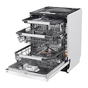 LG 14 kuverter QuadWash™ integrert oppvaskmaskin Energiklasse A-10 %, Visning forfra, åpen med oppvask, DU386FW, thumbnail 7