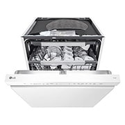 LG 14 kuverter QuadWash™ integrert oppvaskmaskin Energiklasse A-10 %, Åpen visning fra siden av DU386FW – øvre kurv, DU386FW, thumbnail 10