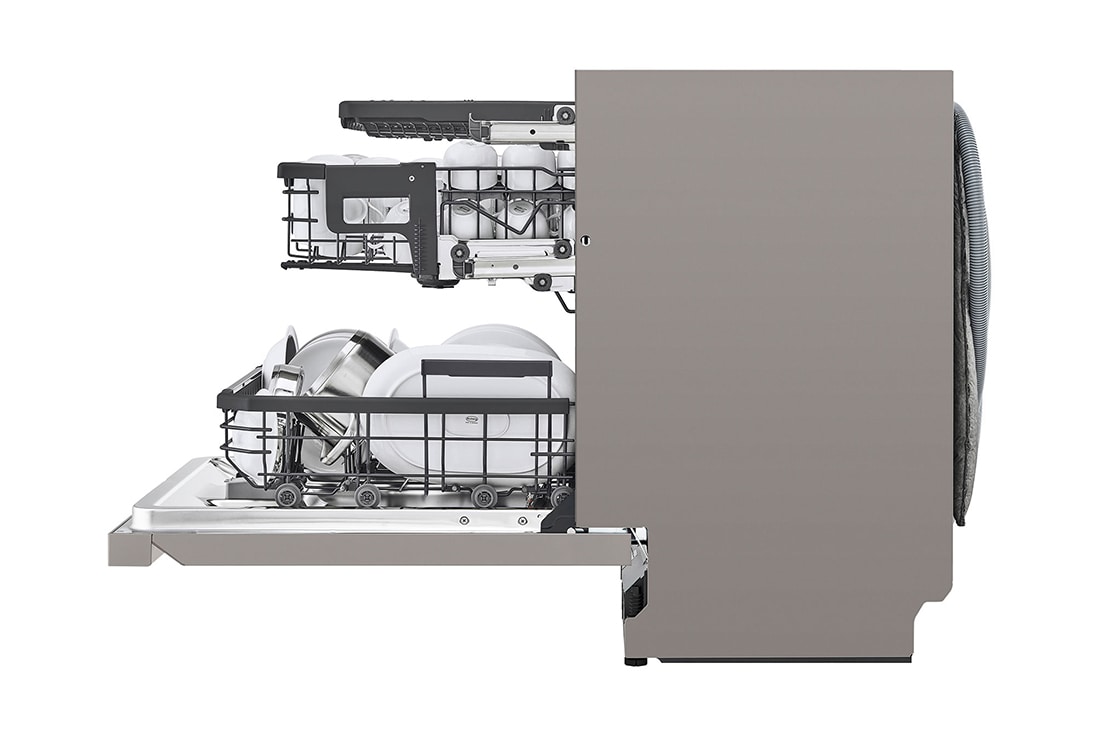 LG 14 kuverter QuadWash™ integrert oppvaskmaskin med TrueSteam™ Energiklasse A-10 %, Side view of SDU587HV, SDU587HV, thumbnail 13