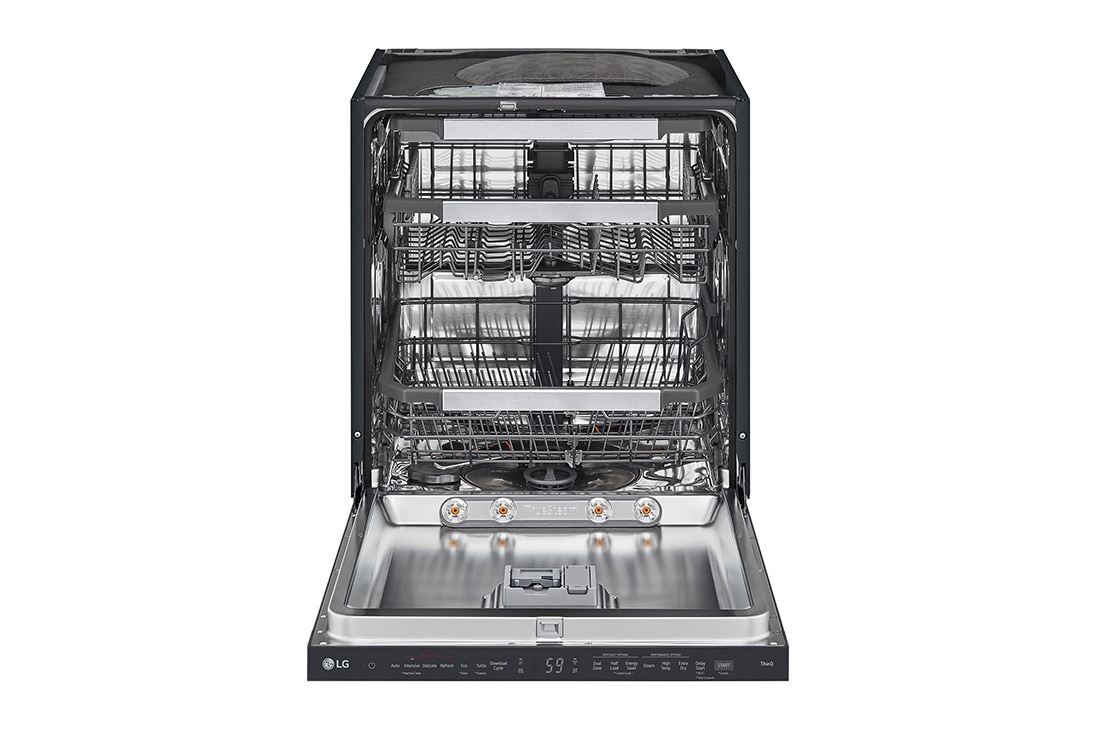 LG 14 kuverter QuadWash™ integrert oppvaskmaskin med TrueSteam™ Energiklasse A-10 %, Front open view of SDU587HM, SDU587HM, thumbnail 2