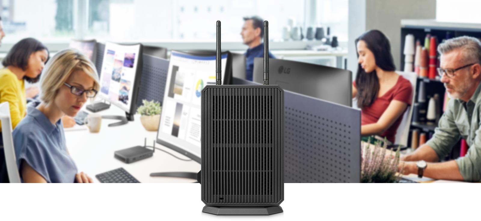 LG propose plusieurs clients légers qui transforment votre environnement de travail avec une performance améliorée, des coûts réduits et un design compact.