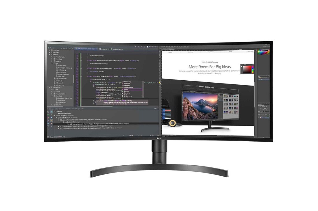 LG 34'' Curved UltraWide™ QHD (3440 x 1440) IPS-skjerm, 34WL75C-B