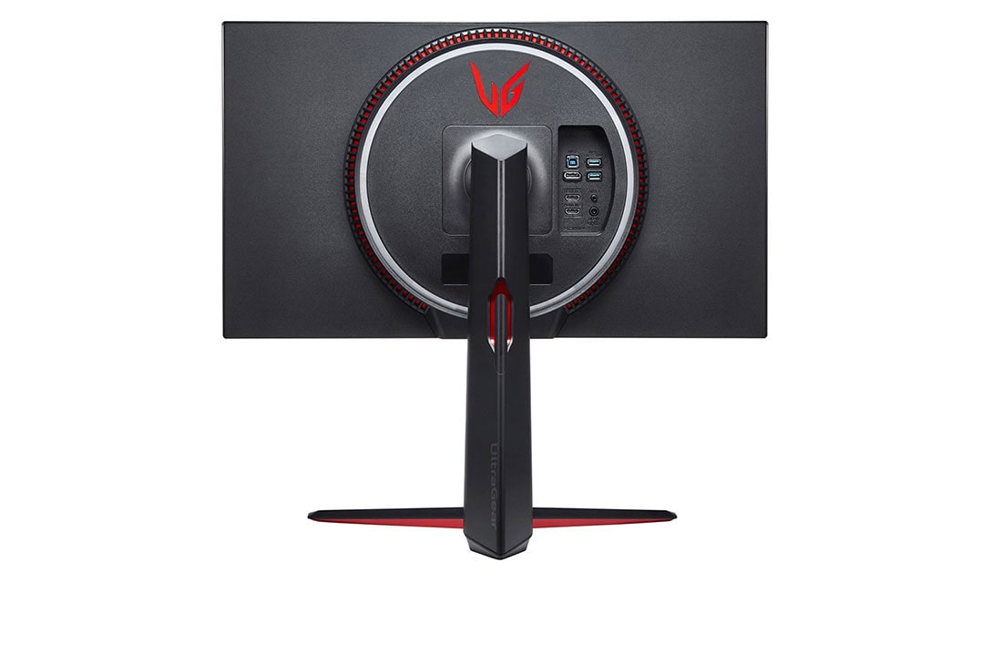 LG 27'' UHD 4K UltraGear™ Nano IPS 1 ms (GtG) Gamingskjerm med VESA DSC, visning bakfra med Sfærebelysning 2.0 i hvitt og rødt , 27GN950-B, thumbnail 5