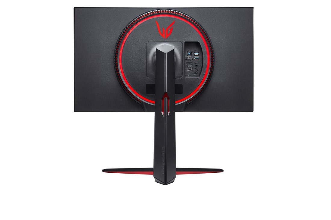 LG 27'' UHD 4K UltraGear™ Nano IPS 1 ms (GtG) Gamingskjerm med VESA DSC, visning bakfra med Sfærebelysning 2.0 i rødt, 27GN950-B, thumbnail 7