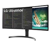 LG 35'' UltraWide™ QHD HDR VA buet skjerm, -15 graders visning fra siden, 35WN75C-B, thumbnail 2