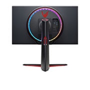 LG 27'' UHD 4K UltraGear™ Nano IPS 1ms (GtG) Gamingskjerm med støtte for 4K og 120 Hz fra HDMI 2.1, visning fra baksiden med flerfargede lys slått på, 27GP950-B, thumbnail 7