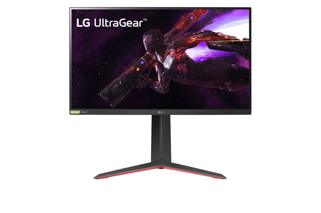 LG 27” UltraGear™ Nano IPS 1 ms gamingskjerm med NVIDIA® G-SYNC®-kompatibilitet, visning forfra, 27GP83B-B