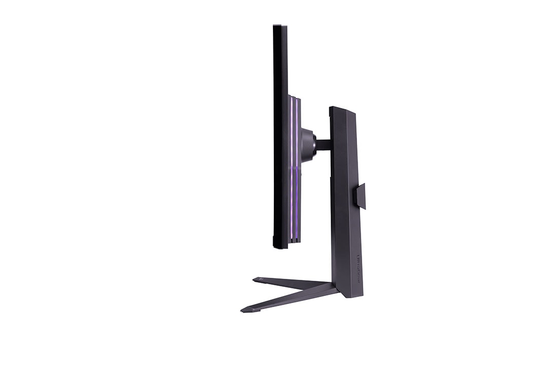 LG 32” UltraGear™ QHD gamingskjerm med 240 Hz (O/C 260 Hz) oppdateringsfrekvens, visning fra siden med lys på, 32GQ850-B, thumbnail 5